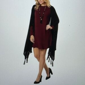 Mud Pie Sommer Sequin Wrap Black NWT OS